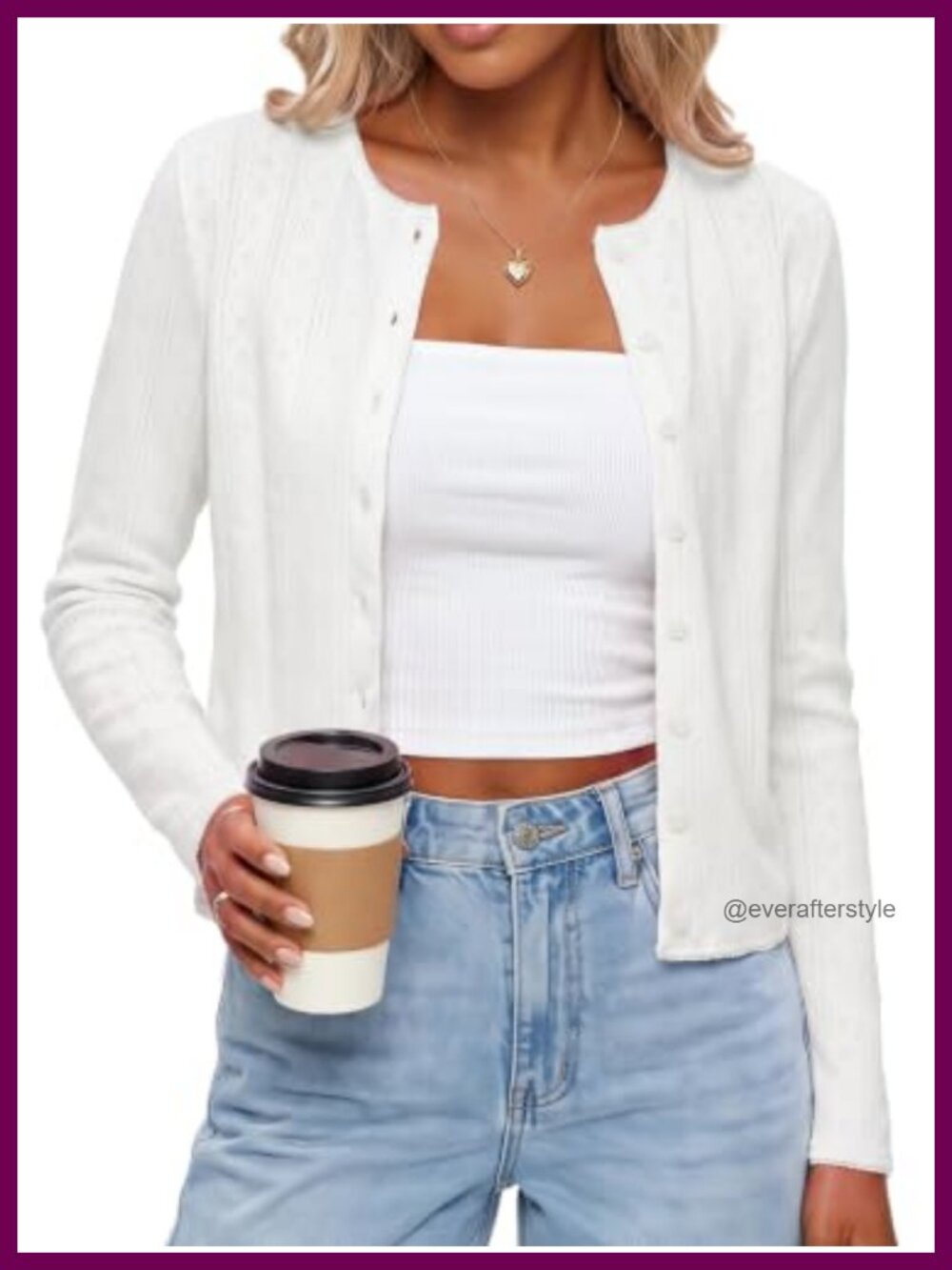 Women's 100% Cotton Cropped Cardigan Lightweight Knit Buttons